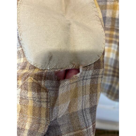 Vintage Pendleton Wool Board Flannel brown Plaid Flap Pockets. Unique Sz m - Picture 10 of 10